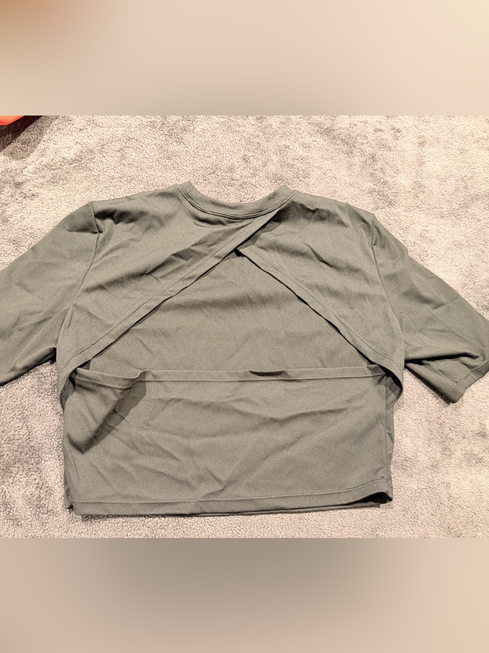 SHEIN Olive Green Open-Back Crop Top